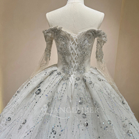 Robes de mariée Jancember DW0117, luxueuses, en sequins de cristal, ivoire, épaules dénudées