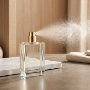 Botella de Perfume de Vidrio Azul Medianoche <span class=keywords><strong>Mate</strong></span> de Lujo de 100 ml, Envase Cuadrado Francés para Perfume, Atomizador Recargable Vacío de Primera Calidad - Product Image 3