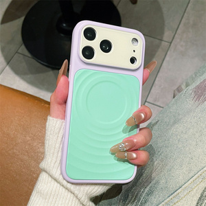 เคสโทรศัพท์มือถือ Bumper Neon Ripples Magnetic Dopa mine สำหรับ iPhone 17 16 15 Pro Max ลายคลื่นสีรุ้ง ด้านหลังแบบด้าน กระจกไล่สี - Product Image 4