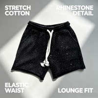 Shorts en coton extensible pour homme, décorés de strass, taille élastique avec cordon de serrage, coupe ample, pour le quotidien, personnalisation disponible