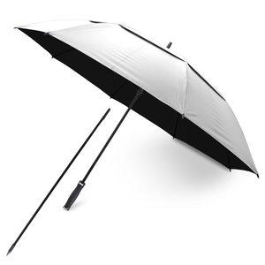 Sombrilla de golf para playa y campo de césped, UPF 30+, protección UV plateada, con poste largo de fibra de vidrio para apoyar en la arena. - Product Image 2