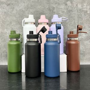 Insulated Stainless <b>Steel</b> Large Capacity 32 Oz Wide Mouth Bpa Free Sport Water <b>Bottle</b> With Spout Lid - Product Image 1
