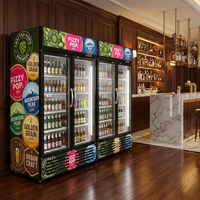 Enfriador de Bebidas de Doble Puerta de Vidrio de 680L, Refrigerador Comercial Sin Escarcha, Exhibidor Vertical, Refrigerador de Bebidas al por Mayor