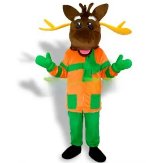 Funtoys kostum maskot rusa hijau coklat dan oranye untuk Cosplay hewan kartun dewasa untuk Karnaval liburan Natal
