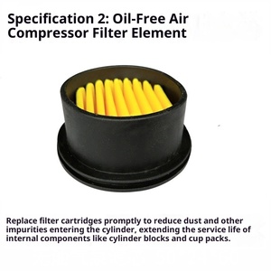 Accessoires de <span class=keywords><strong>compresseur</strong></span> d'air en métal silencieux sans huile pour pompe à air-Vannes de cylindre de tasse de solénoïde unidirectionnelles et anneau en caoutchouc - Product Image 5