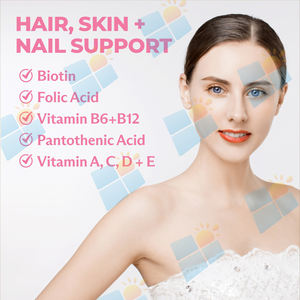 Gomitas de Biotina y Vitamina E de Marca Privada OEM/ODM para Hombres y Mujeres, Apoyo para el Cabello, la Piel y las Uñas, Fuerza y Brillo, Suplemento a Granel - Product Image 3