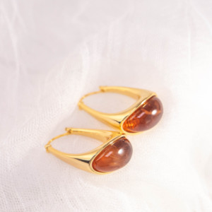 ต่างหูห่วงรูปตัวยูสไตล์โบฮีเมียนเรซิ่นชุบเงินแบบวินเทจขายส่ง พร้อมการรับประกัน 2 ปีสำหรับผู้หญิง - Product Image 3