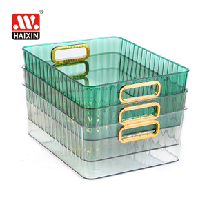 Trasparente per PET <span class=keywords><strong>frigo</strong></span> dispensa organizzatore cestini con manici scatola regalo picnic frutta scatola contenitore di plastica cesto di immagazzinaggio - Product Image 4