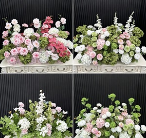 Decoración Floral Realista para el Pasillo de <span class=keywords><strong>Boda</strong></span>, Arreglos de Flores Artificiales Verdes y Blancas para el Pasillo, Flores para el Suelo del Pasillo - Product Image 5