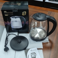 Prix usine conception Unique pyrex théière verre bouilloire 1.8l thé cafetière théière en verre bouilloires électriques spot en gros