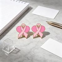 Broche en émail « Ruban de Prière Ange Rose » pour la sensibilisation au cancer du sein, en métal plaqué or, cadeau d'art de collection pour femme
