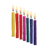 Lilin Hanukkah Rite Lite Tanpa Lilin, Biru & Teal, Berlapis Es, Paket 24 Warna Pilihan, Hadiah & Dekorasi Pesta Perayaan Yahudi