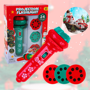 Nuovo <span class=keywords><strong>Set</strong></span> regalo di educazione precoce dei bambini di natale giocattoli giocattolo incandescente torcia luce della torcia del proiettore 24 cartone animato modello luce di natale - Product Image 1
