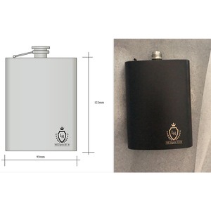 Venta al por mayor DD1047 - Set de botella de whisky/vino de acero inoxidable con logo personalizado, 6/8 oz, negro mate, con caja y riñonera - Product Image 4