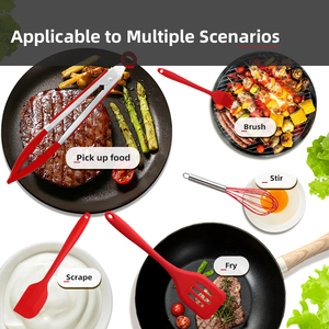 Set Peralatan Dapur Silikon 6 Buah Baru, Anti Lengket, Spatula/Penjepit Tahan Panas, Aksesoris/Gadget/Alat Dapur - Product Image 5
