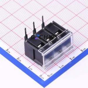KF28R-7.62-3P Barrier Terminal Block Bent Lead Through Hole,P=7.62mm Connector With Cover Plate 7.62mm 1x3P Right Angle Pin - Product Image 1