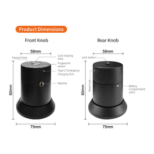 Tuya BLE Biyometrik Akıllı Kapı Kilidi İç Mekan Parmak İzi Kapı Silindiri Akıllı Şifreli Düğme Kilidi Anahtarlı - Product Image 3