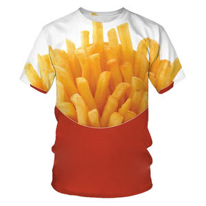 Nuova Maglietta Estiva da Uomo Casual con Stampa 3D a Tema Fast Food: Hamburger, Patatine e Pollo - Product Image 6