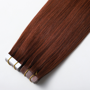 Extensioni di Capelli Umani Brasiliani Remy Naturali al 100% di Alta Qualità con Nastro Adesivo, 100% Allineati alle Cuticole, Lisci e Ondulati, Rosso <span class=keywords><strong>Rame</strong></span> # 33 - Product Image 2