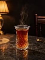 Tasse en verre pour thé noir de 130 ml, texture élégante vintage, vente en gros, fournitures pour restaurants, hôtels, bars, cafés