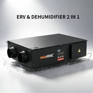 Ventilateur ERV intelligent à <span class=keywords><strong>double</strong></span> <span class=keywords><strong>flux</strong></span> 250-350m³/h, déshumidificateur 2 en 1, filtre PM2.5, contrôle par application Tuya, système HVAC - Product Image 1