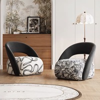 Fauteuil individuel de style nordique pour appartement, salon, fauteuil modulaire au design unique en tissu, dossier robuste, mobilier