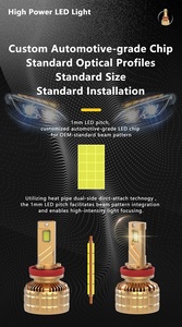 มาใหม่หลอดไฟหน้ารถยนต์ LED H7ท่อทองแดงสามท่อหลอดไฟ LED H4กำลังสูง130วัตต์12โวลต์กันน้ำได้ IP68 13000lm ติดตั้งอเนกประสงค์ - Product Image 2