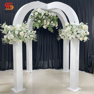 Arche ronde blanche pour décoration de scène de mariage en plein air, passerelle d'entrée, support de fond - Product Image 1