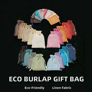 Eco-Friendly Recyclable Cotton Linen <b>Burlap</b> Drawstring Pouch Elegant Wedding Party Candy Gift <b>Bag</b> Packaging Eco-Friendly Cotton - Product Image 3