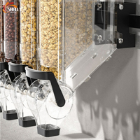 Distributeur de nourriture mural XL à gravité pour céréales, grains, riz, café en grains et noix en vrac