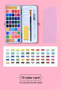 Set de Pintura de Acuarela en Caja Metálica Pequeña, Pintura Artística Profesional, Arte de Uñas, Mezcla Perlada, Hecho en China, para Mayores de 3 Años, 90 Colores Sólidos - Product Image 6