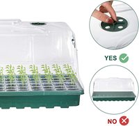 Plateau de démarrage de semences avec dôme et base d'humidité, plateau de clone de pépinière de semis réglable à 144 cellules, propagateur de jardin