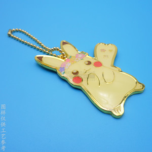 Porte-clés en métal Pikachu personnalisé, couleur or, peinture époxy, pendentif de dessin animé, cadeau promotionnel - Product Image 3