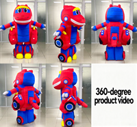 Costume gonflable interactif de dragon marchant, personnage de dessin animé cool, mascotte gonflable mobile pour publicité cinématographique