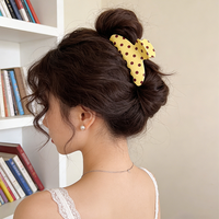 Pince à cheveux DongDong personnalisée rétro couleur macaron à pois en acétate, grande pince requin style preppy pour filles
