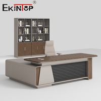 Bureau de direction moderne Ekintop de 1,8 m, imperméable, table de patron de luxe avec surface en PVC sans joint pour poste de travail de manager