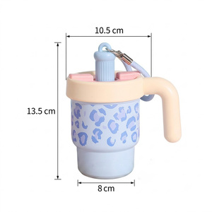 แก้วน้ำเก็บความเย็นลายเสือดาวน่ารัก พกพาสะดวก ขนาด 20 ออนซ์ ผลิตจากสแตนเลส 316 พร้อมฝาปิดหลอดดูดและหูจับ สำหรับกิจกรรมกลางแจ้ง รับทำโลโก้ตามสั่ง - Product Image 2