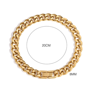 Bracciale a Catena Curb Cuban Link in Acciaio Inossidabile dal Design Minimalista alla Moda, Gioielli da <span class=keywords><strong>Uomo</strong></span> Unisex da Polso, Idee Regalo - Product Image 4