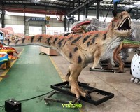 Modèle de dinosaure animatronique réaliste personnalisé en acier/silicone, Carnotaurus, pour parc de trampolines en plein air, centre commercial