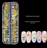 Accessoires pour l'art des ongles, coffret cadeau à 12 compartiments, rivets pour ongles, matériaux métalliques, paillettes, autocollants pour ongles à personnaliser, formes variées