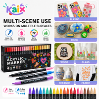 Marqueurs d'art double embout KAIX, 12 couleurs, encre acrylique superposable à séchage rapide, ensemble de marqueurs à marque privée pour le dessin sur toile