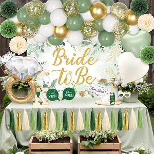 Decorazioni per Addio al Nubilato, Decorazioni Verde Salvia per Festa di Addio al Nubilato, Striscione Sposa, Sash, Velo, Coriandoli, Palloncini in Foil - Product Image 6