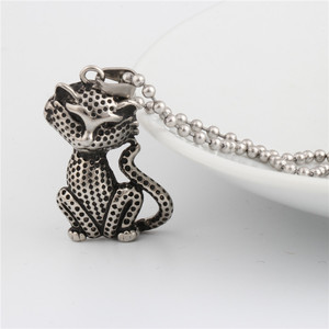 Collier pendentif chaton du zodiaque en acier inoxydable avec chaîne de 60 cm, cadeau pour femme - Product Image 2