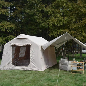 Carpa inflable con bomba de mano, impermeable y a prueba de viento, con toldo para 4 estaciones, fácil de colocar para 5-6 personas - Product Image 1