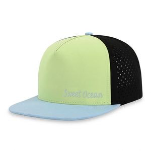 Casquette Snapback 5 Panneaux en Nylon Haute Qualité avec Corde, Résistante à l'Eau, Camouflage Sportif, Trous Perforés, Personnalisable pour Cyclisme en Extérieur - Product Image 1