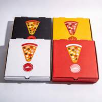 Boîte à pizza en carton ondulé personnalisée, anti-graisse, pour livraison, flûte E/B, pour les pizzerias, montage facile, robuste