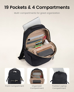 Mochila para Portátil LOVEVOOK para <span class=keywords><strong>Mujer</strong></span> y Hombre con Soporte para Vaso Gigante, Mochila de Viaje para Computadora de Trabajo de 15.6 Pulgadas con Compartimento para Portátil - Product Image 3
