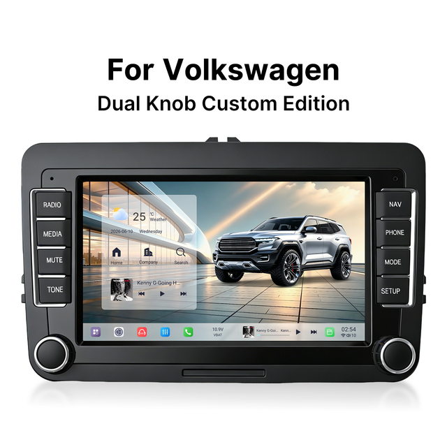 Youducar 7" Android Car Radio for Player Built-in GPS Touchscreen Navigation for VW Golf Passat Polo for Type B Dual Knobs