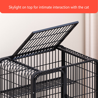 Grande maison pour chat d'intérieur moderne, cage à chat multi-étages avec bac à litière et portes, pour la maison, l'appartement, la boutique d'animaux, la cattery