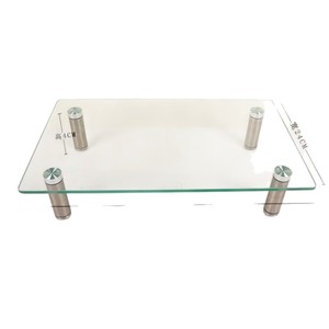 Support pour ordinateur portable en verre trempé, plaque de refroidissement de bureau, étagère transparente réglable pour moniteur, 60X13X0.5 Cm - Product Image 3